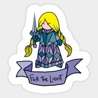 Blonde Paladin - For the Light Sticker